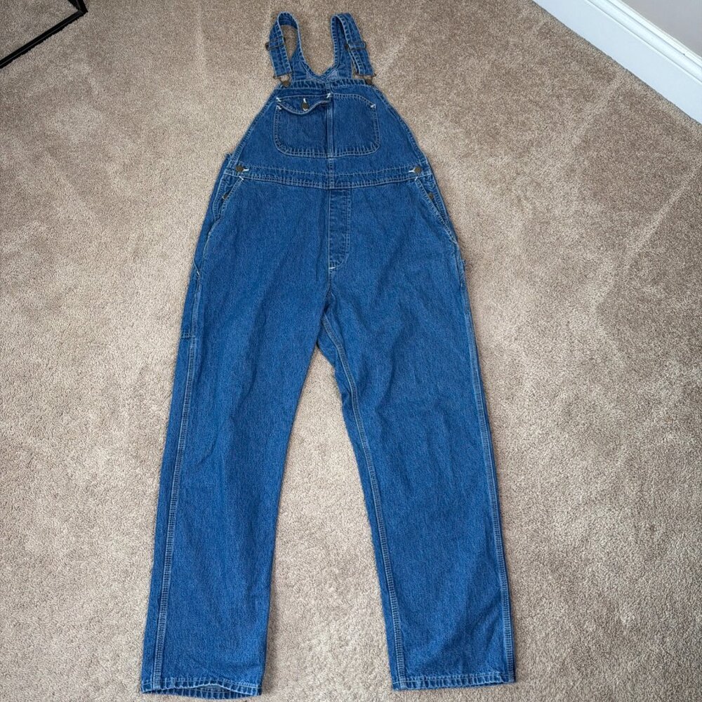 Key Imperial Overalls Size L Blue Vintage Workwear Country Western 100% Cotton